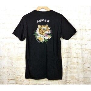 Popkiller Osaka Tiger Graphic T Shirt Mens L Black Japanese Streetwear Grunge